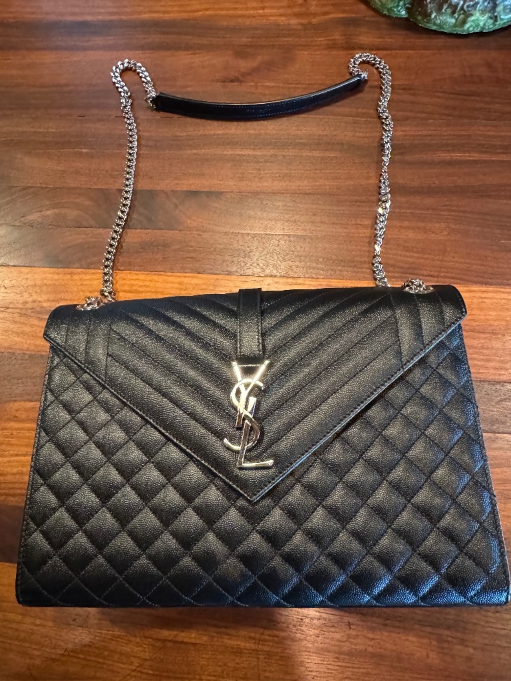 YSL monogram envelope satchel Large size ex condition